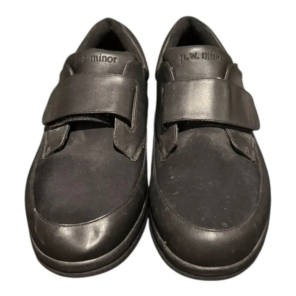 P. W. Minor Canfield 16831 Natural Strap Shoes Ortho Black Men's Size 11.5 2W